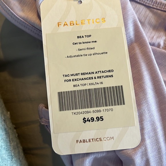 Lavender Fabletics Bea Tank Top in XXL NWT. Never worn. - Picture 5 of 5
